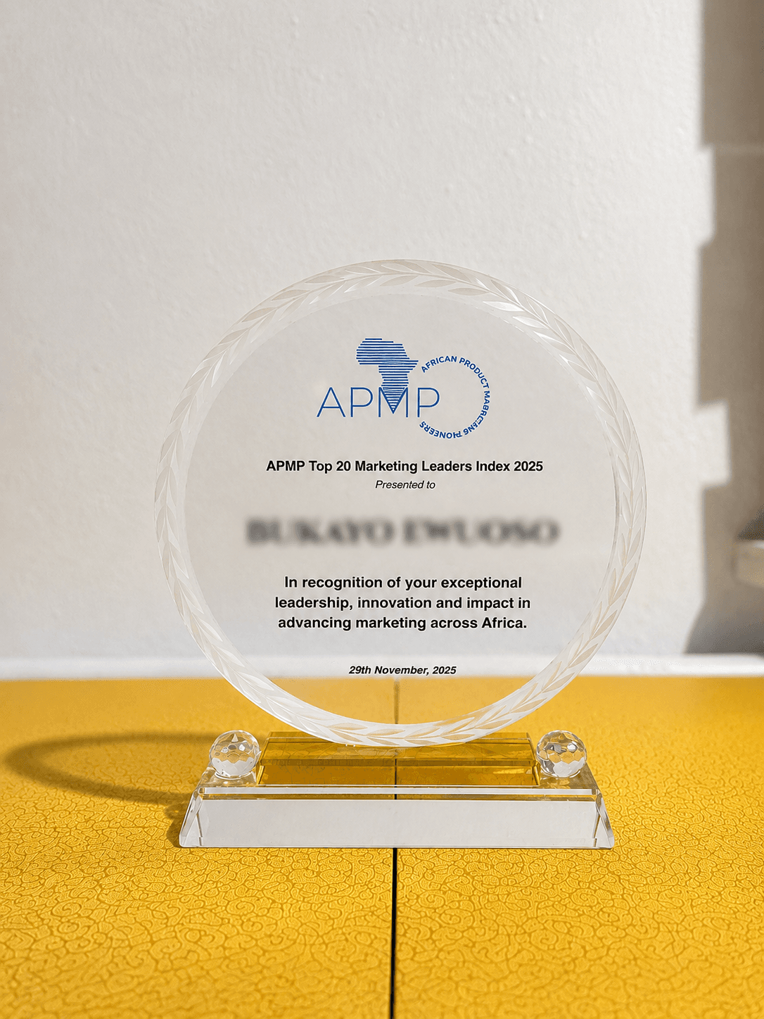 Crystal Award Plaque